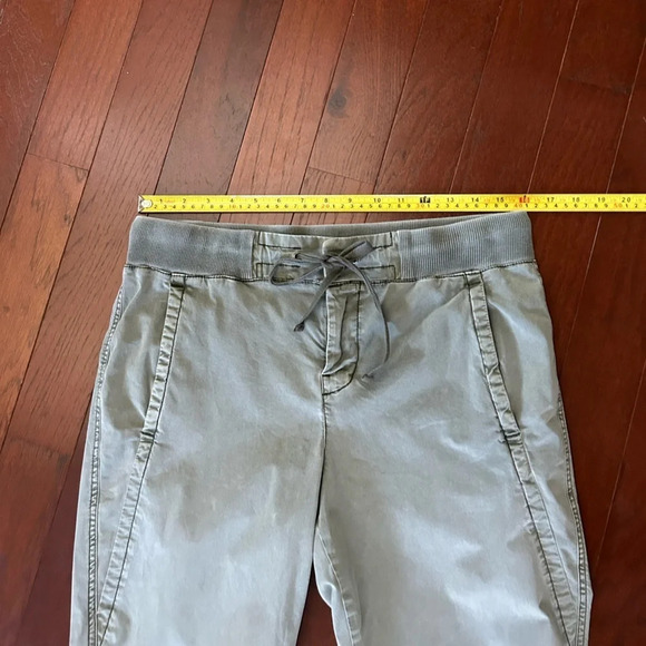 Maurices Womens Chino Pull-on Pants Green Mid Rise Drawstring Pockets size 9/10 - Picture 6 of 8